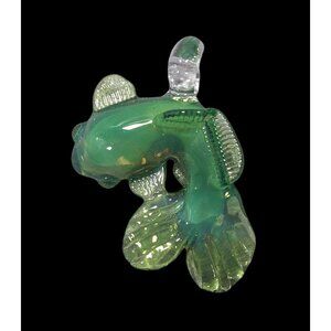 Shaggy Signed Green Glass Koi Fish Necklace